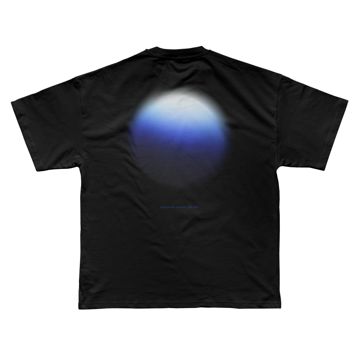 Schwarz zu Blau - Bielefelder Original- schwarzes T-Shirt - Fußball Grafik Atmosphäre - Streetwear Bielefeld